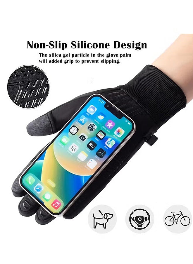 HS Winter Thermal Gloves, Touchscreen Compatible, Thermal, Windproof And Anti-Slip, Perfect For Cycling, Running And Driving, Men And Women' s Cold Weather Gear (L Size, Black) - Image 5